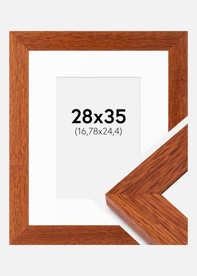 Cadre Juno Cerise 28x35 cm - Passe-partout Blanc 7x10 inches