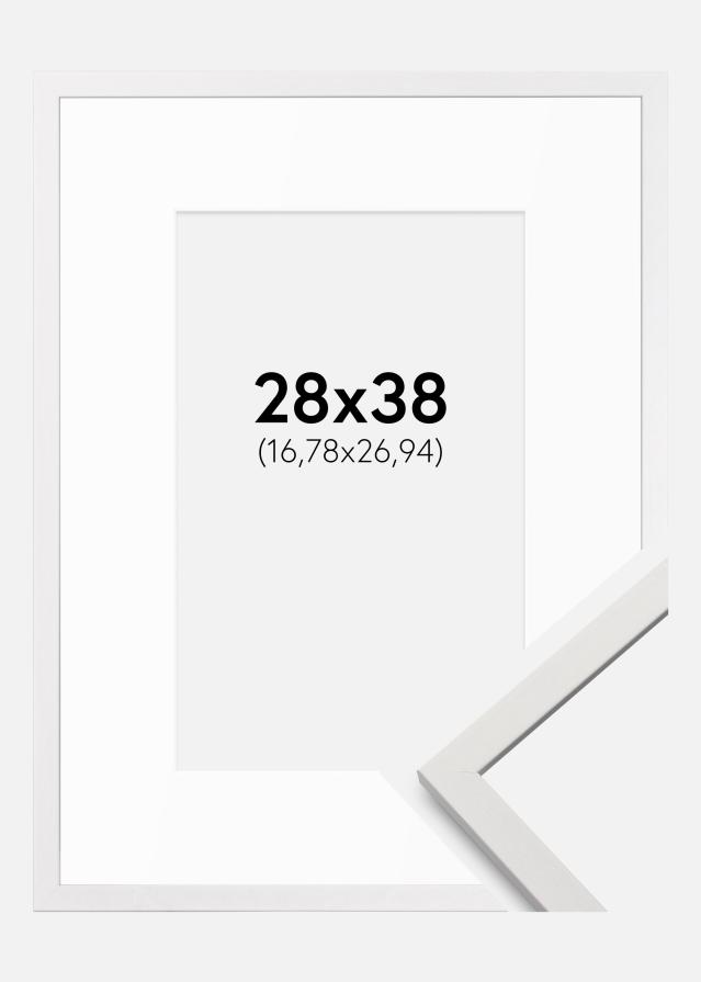 Cadre Edsbyn Blanc 28x38 cm - Passe-partout Blanc 7x11 inches