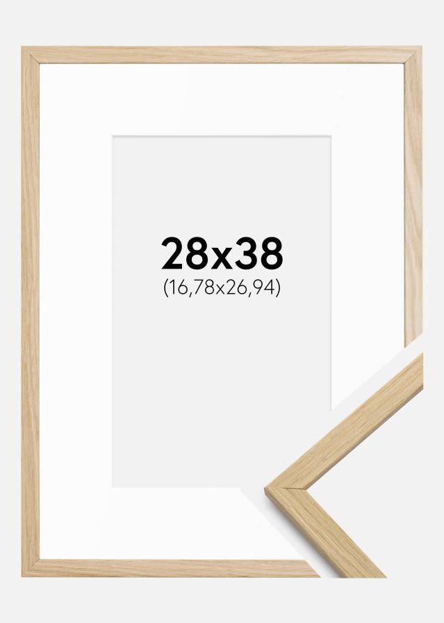 Cadre Edsbyn Chêne 28x38 cm - Passe-partout Blanc 7x11 inches