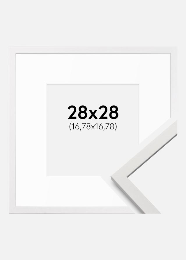 Cadre Edsbyn Blanc 28x28 cm - Passe-partout Blanc 7x7 inches
