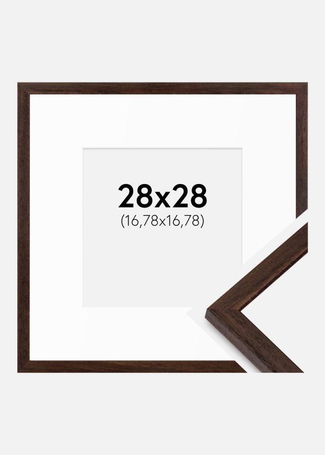 Cadre Edsbyn Noyer 28x28 cm - Passe-partout Blanc 7x7 inches
