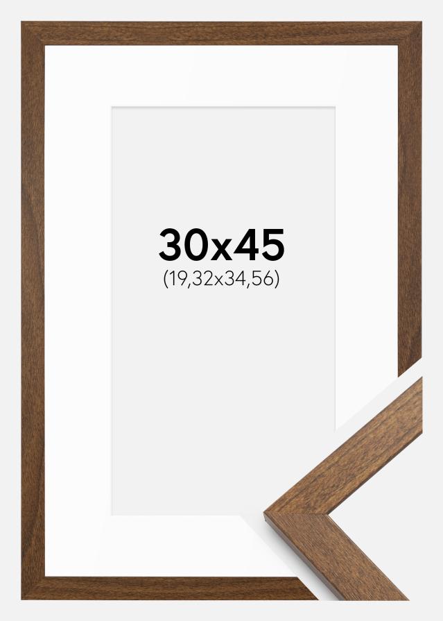 Cadre Stilren Chaud Marron 30x45 cm - Passe-partout Blanc 8x14 inches