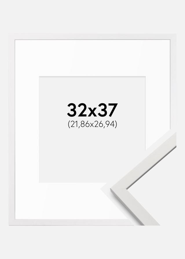 Cadre Edsbyn Blanc 32x37 cm - Passe-partout Blanc 9x11 inches
