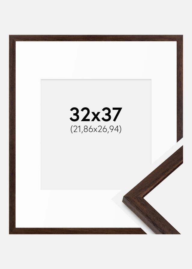Cadre Edsbyn Noyer 32x37 cm - Passe-partout Blanc 9x11 inches