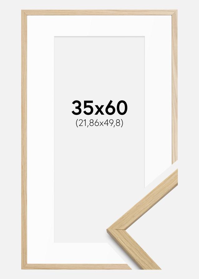 Cadre Edsbyn Chêne 35x60 cm - Passe-partout Blanc 9x20 inches
