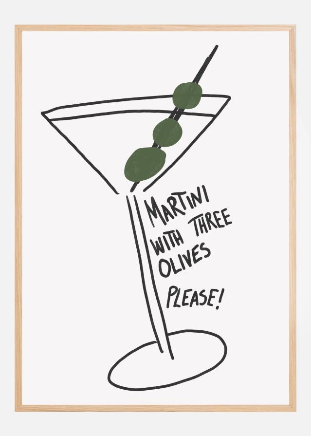 Olive Trio Martini Poster