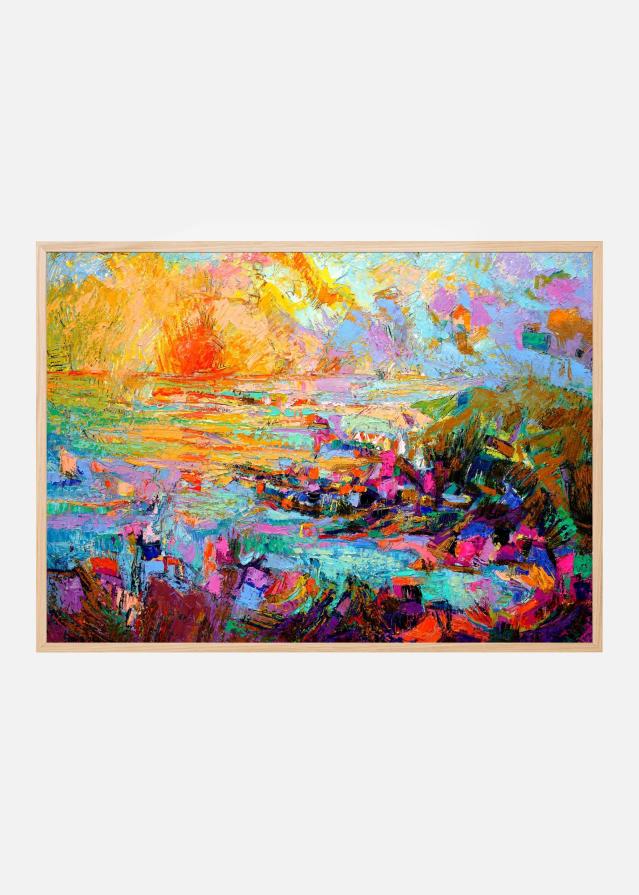 Sunset Over A Vivid Landscape Poster