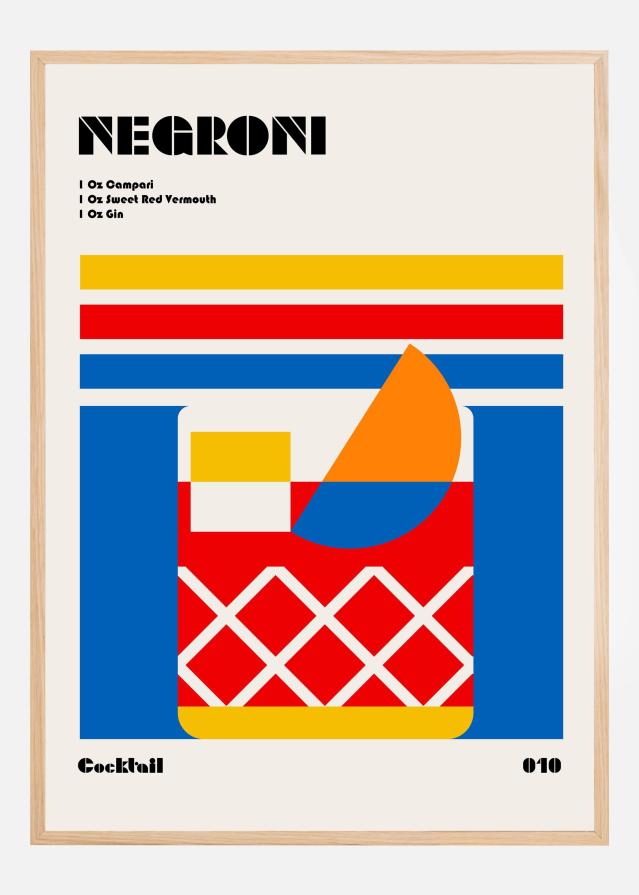 Negroni Bauhaus Cocktail Poster