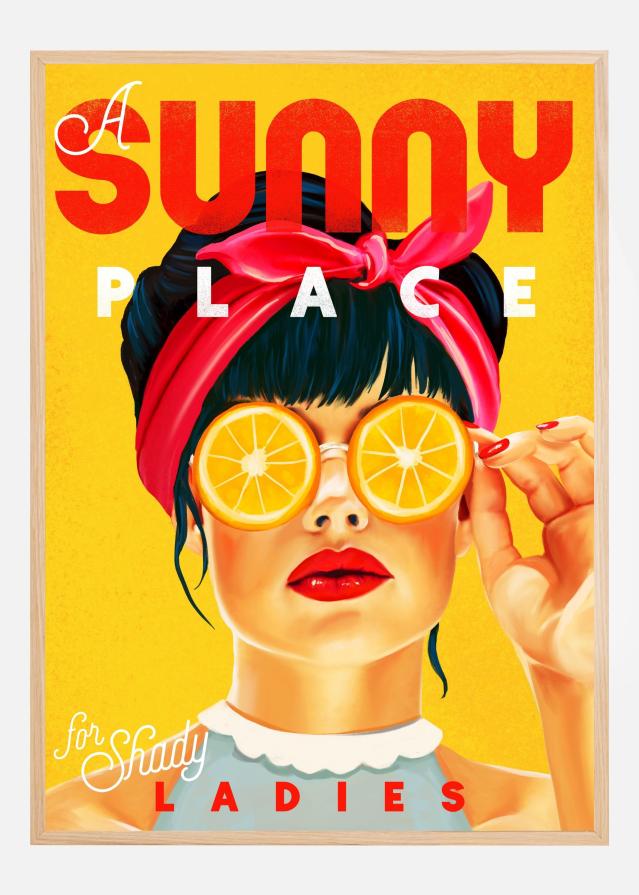 A Sunny Place For Shady Ladies Orange Pinup Art Poster