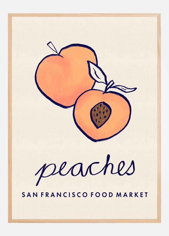 Food Art - Peaches San Francisco Food Market Poster