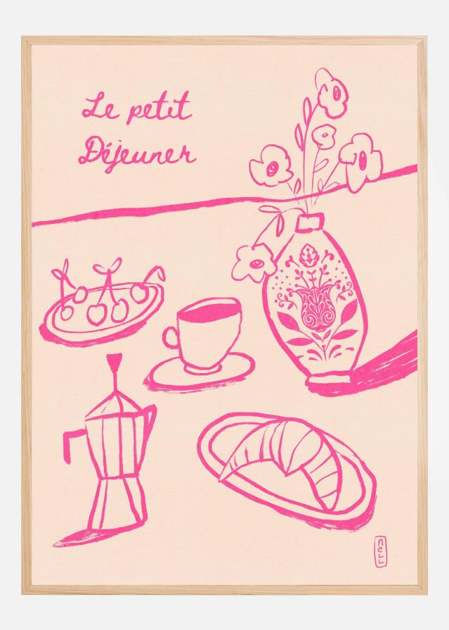 Le Petit Dejeuner Breakfast in Pink Poster