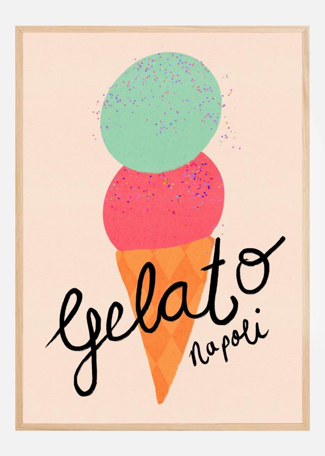 Gelato Napoli Ice Cream Typography Poster