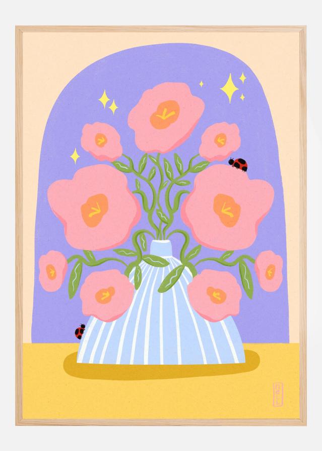 Fun Flowers in a Vase Poster