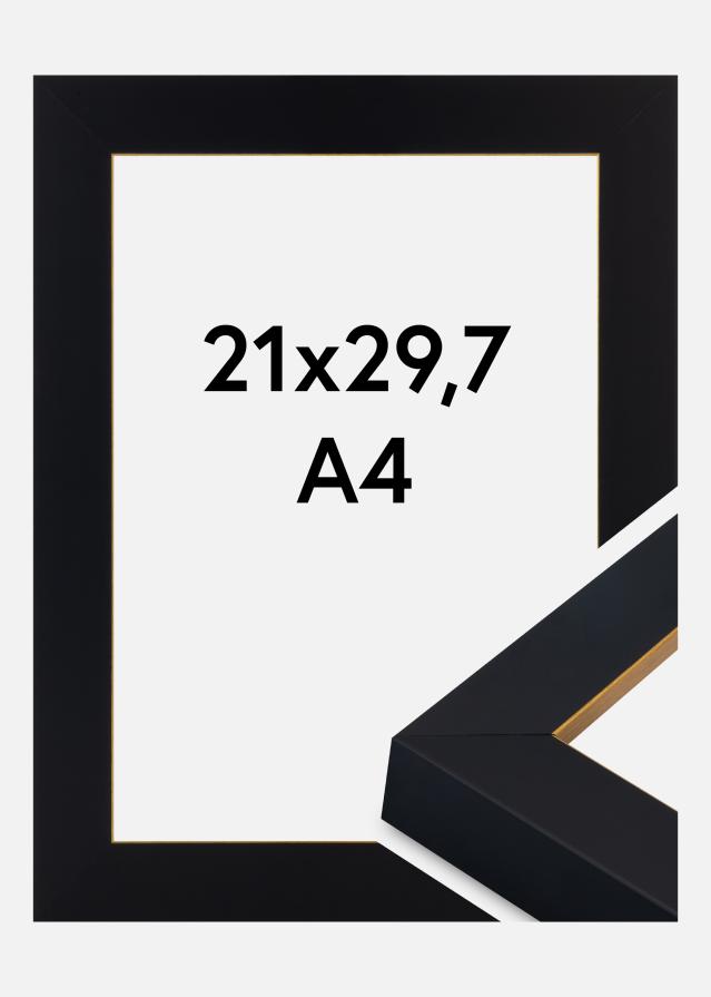 Cadre Sussex Verre Acrylique Noir/Or 21x29,7 cm (A4)
