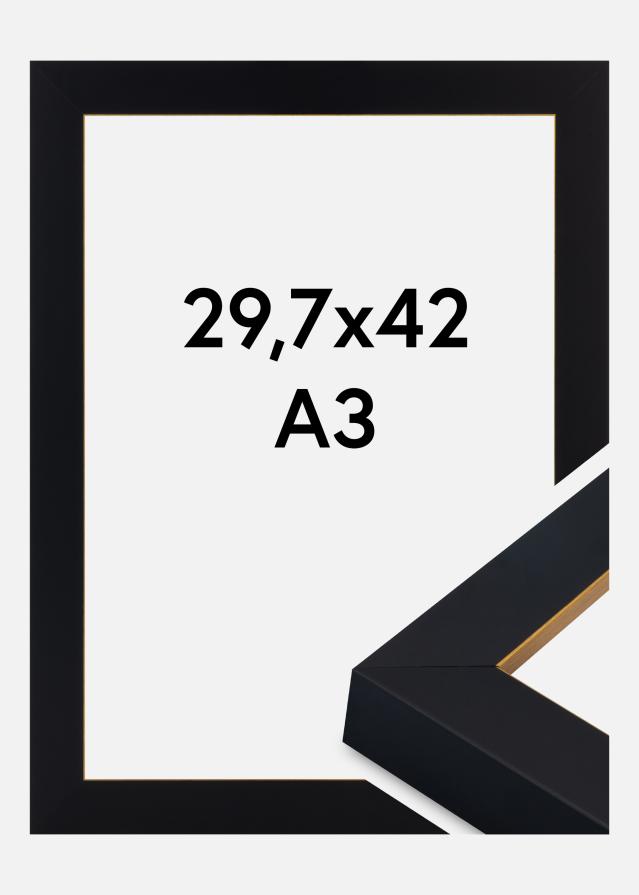 Cadre Sussex Verre Acrylique Noir/Or 29,7x42 cm (A3)