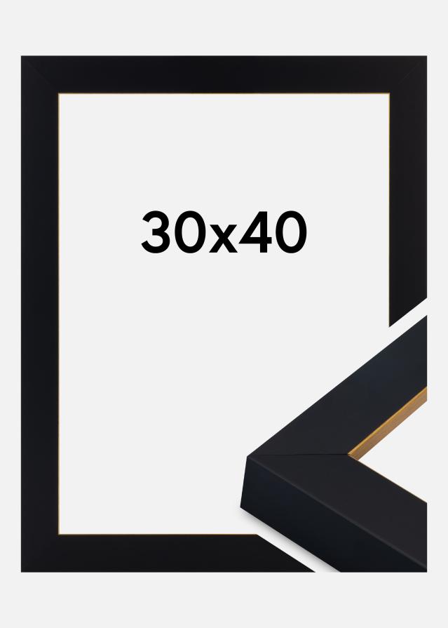 Cadre Sussex Verre Acrylique Noir/Or 30x40 cm