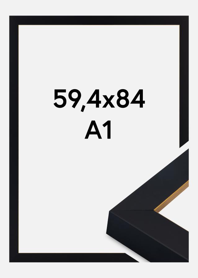 Cadre Sussex Verre Acrylique Noir/Or 59,4x84 cm (A1)