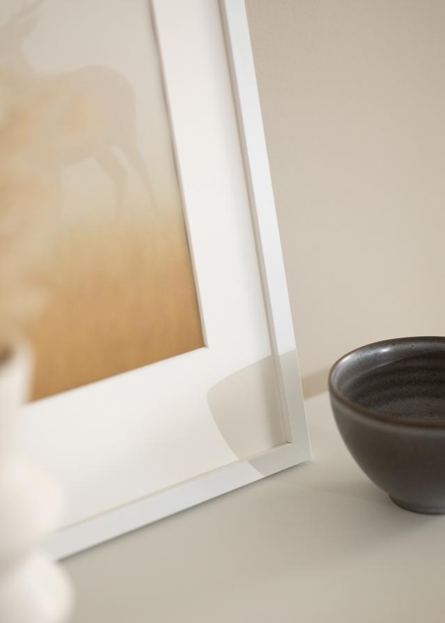 Cadre Modern Blanc 60x90 cm - Passe-partout Blanc 40x70 cm