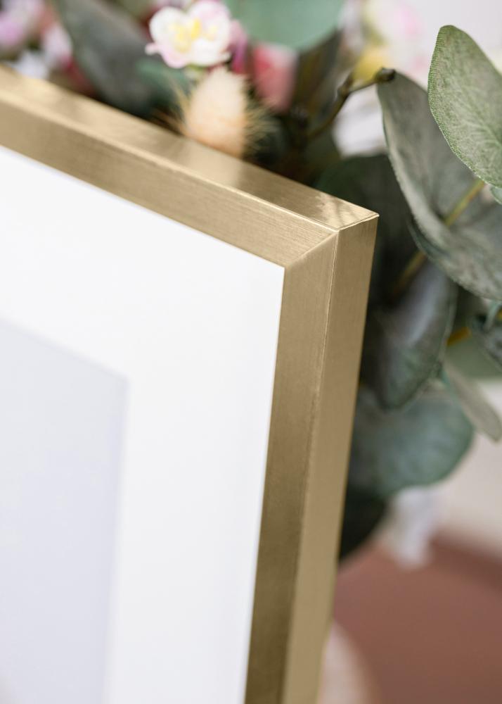Cadre Trendy Or 18x24 cm - Passe-partout Blanc 13x17 cm