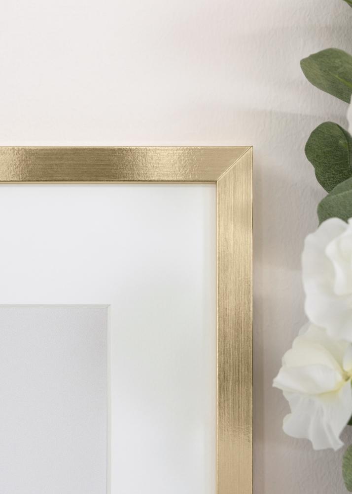 Cadre Trendy Or 18x24 cm - Passe-partout Blanc 13x17 cm