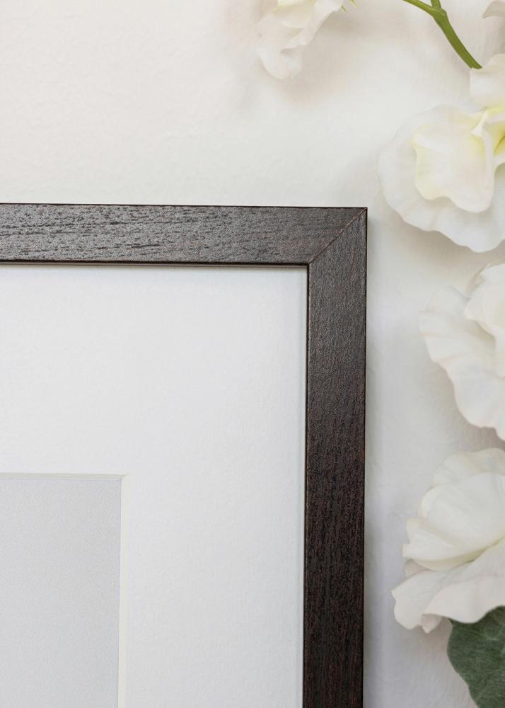 Cadre Trendy Noyer 15x20 cm - Passe-partout Blanc 4x6 pouces