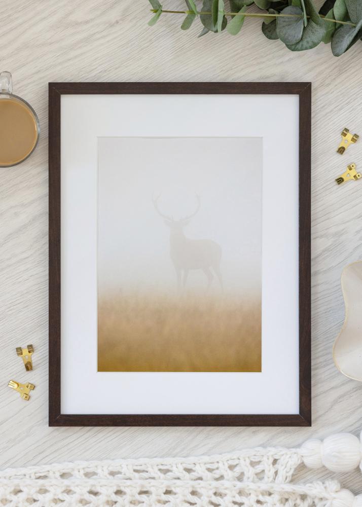 Cadre Trendy Noyer 15x20 cm - Passe-partout Blanc 4x6 pouces