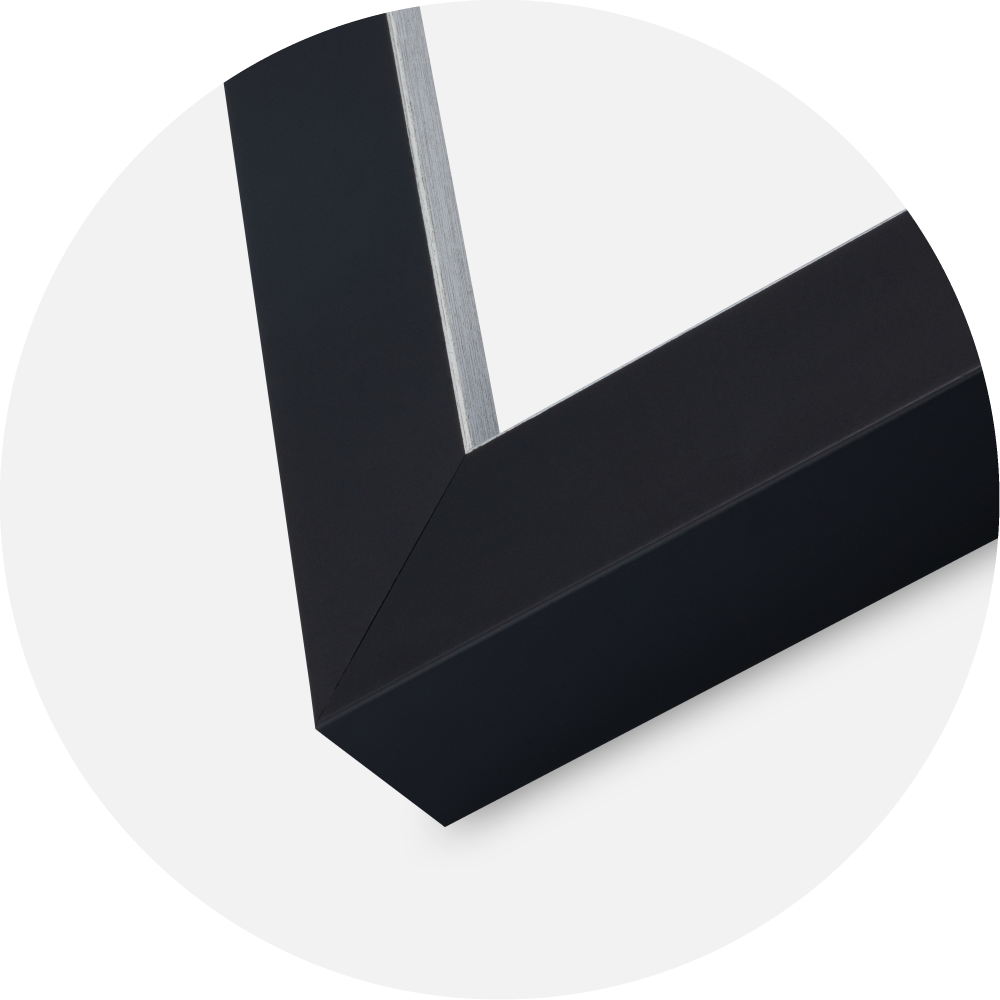 Cadre Sussex Verre Acrylique Noir/Argent 30x30 cm