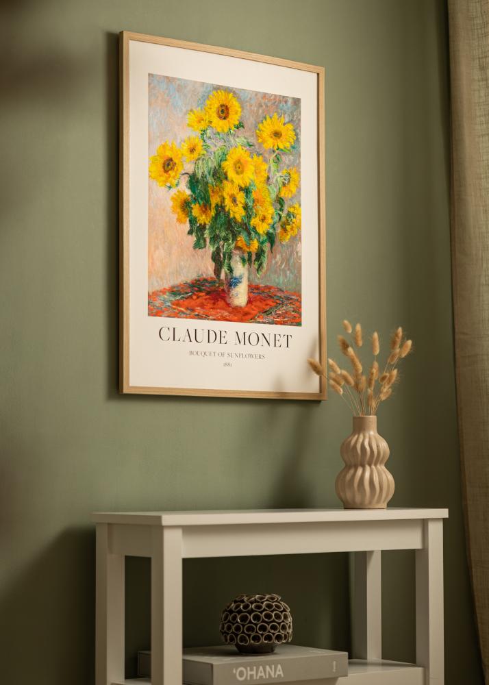 Cadre Deco Chêne massif 70x70 cm - Passe-partout Blanc 24x24 inches