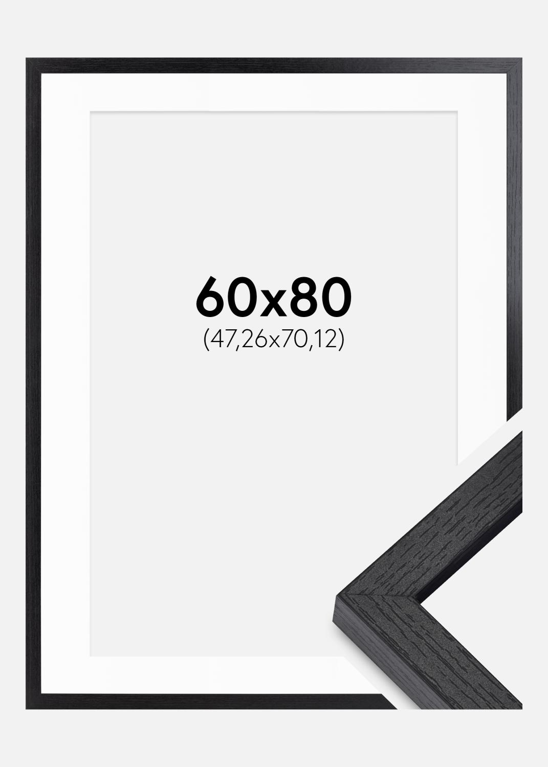 Product Image for BGA Cadre Boîte Noir 60x80 cm - Passe-partout Blanc 19x28 inches