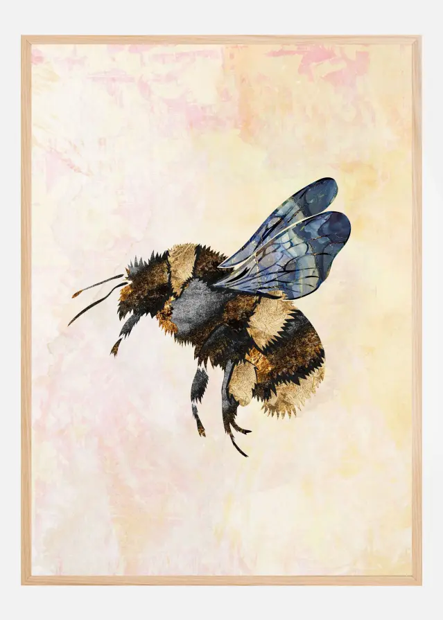 Grunge Watercolour Bee Poster