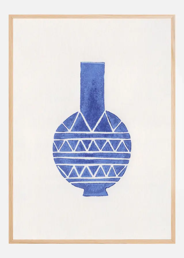 Linocut Vase #8 Poster