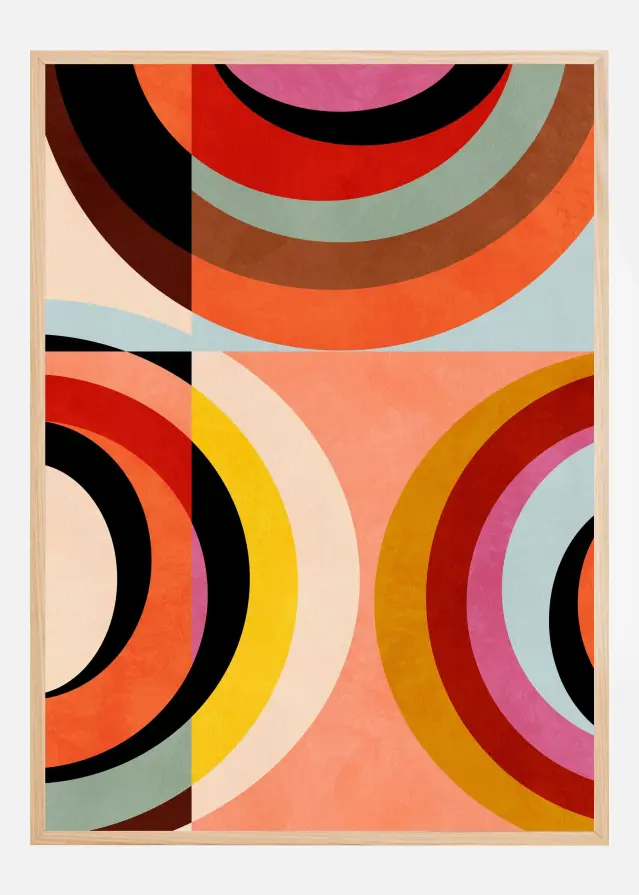 Warm Colors Bauhaus Geometry3 Poster