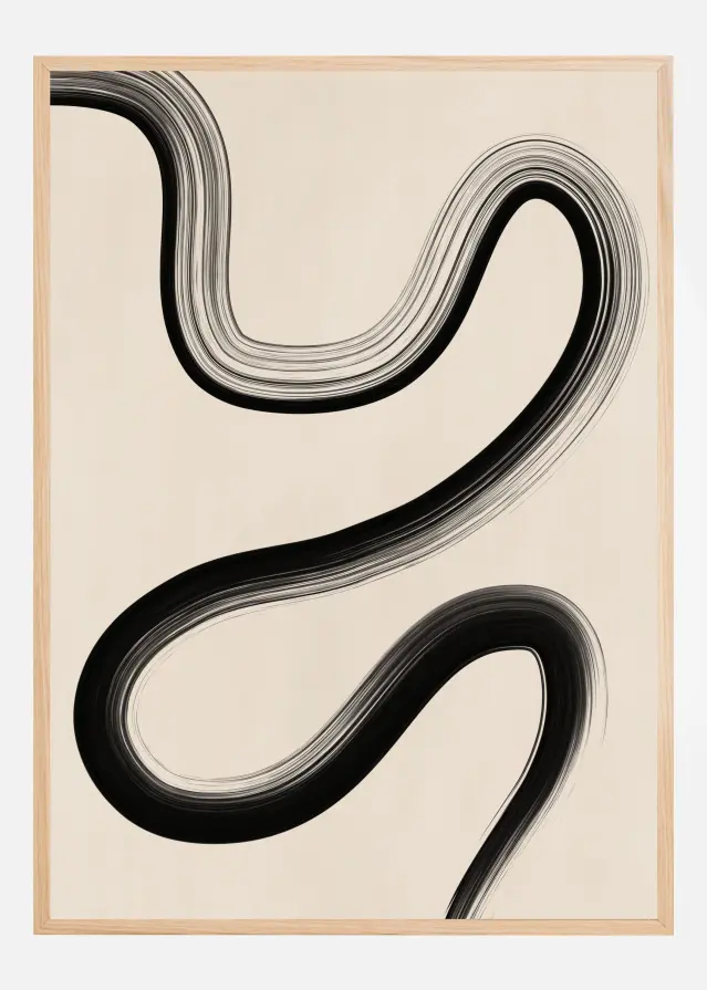 Black Brush Stroke Art Poster