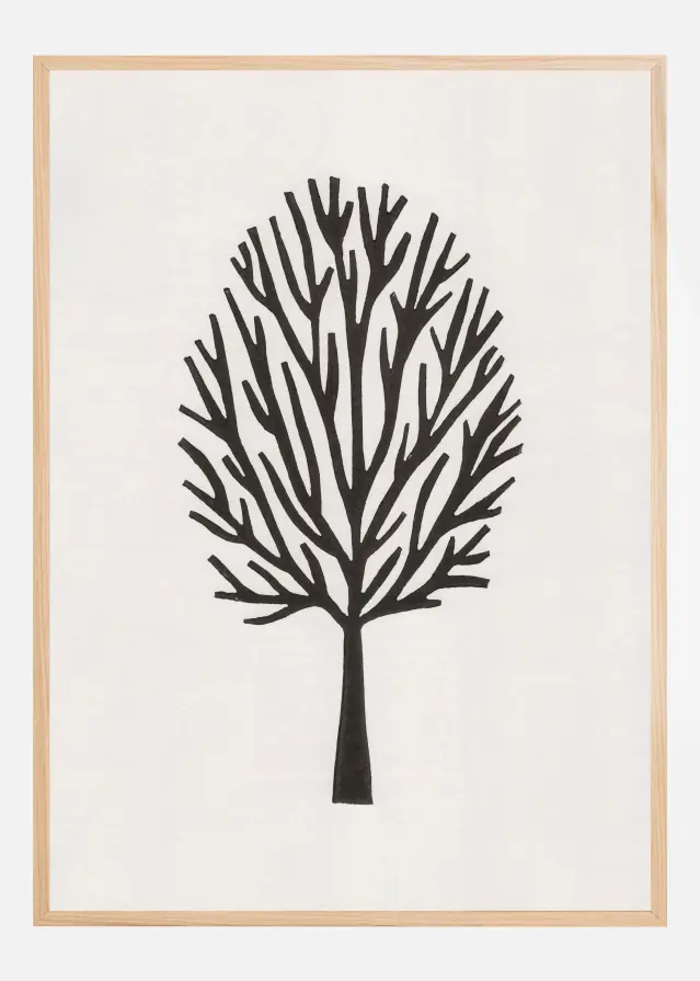 Linocut Tree #3 Poster