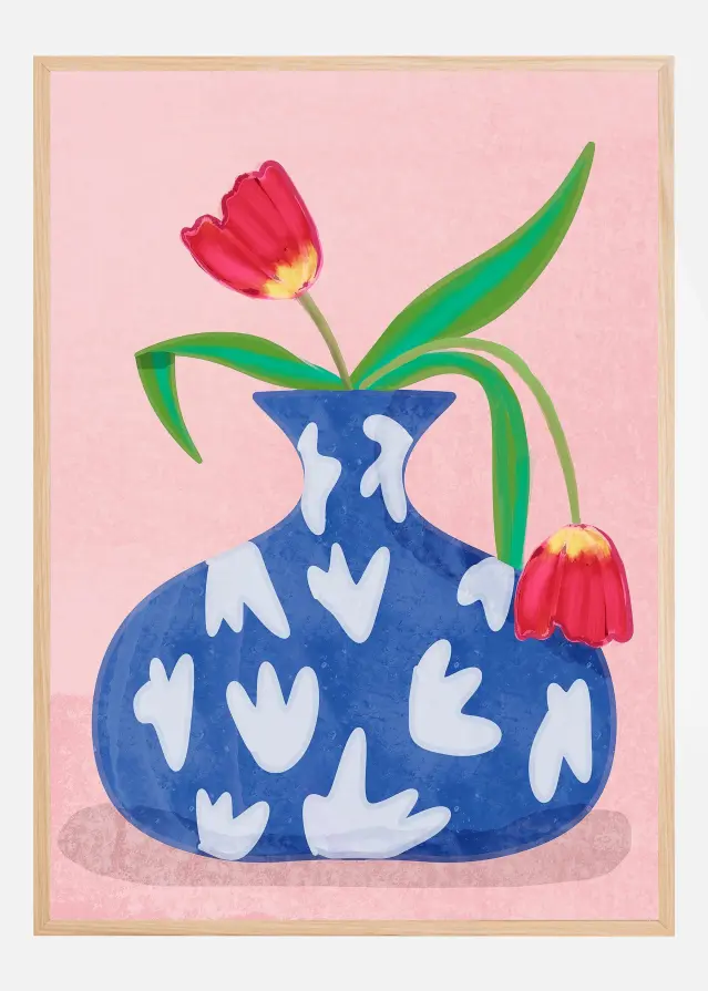 Tulpe in vase Poster