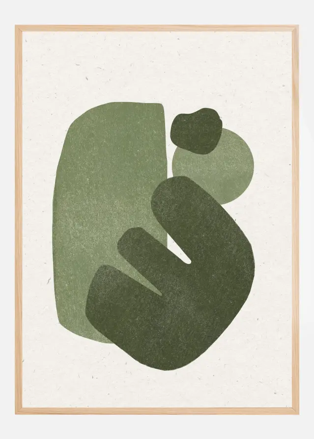 Modern Green Shapes Poster