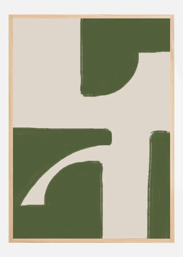 Green Beige Modern Poster