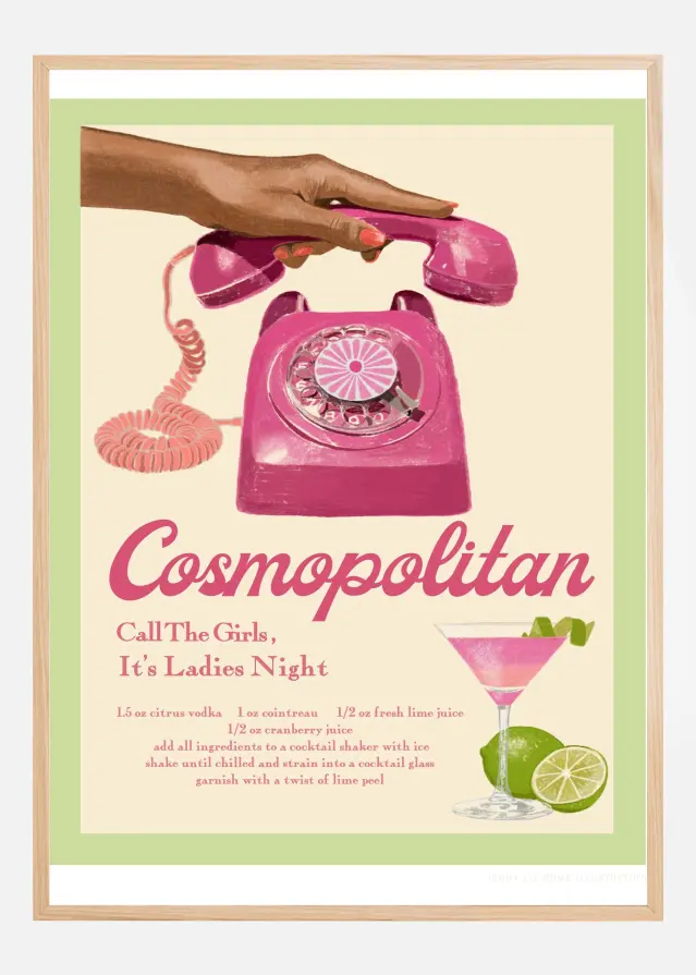 Jlr Cocktails Cosmopolitan Poster