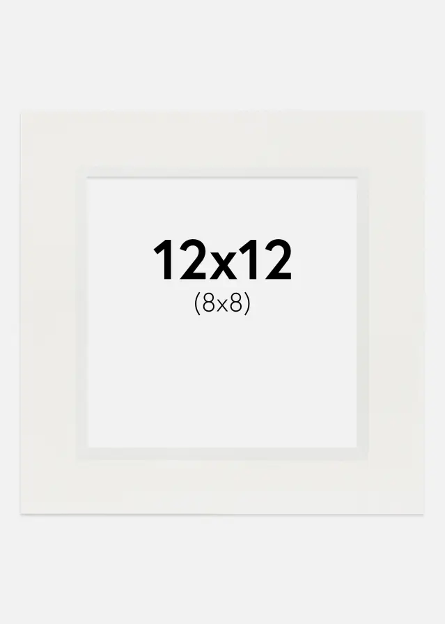 Passe-partout Blanc 3 mm (noyau blanc) 12x12 cm (8x8)