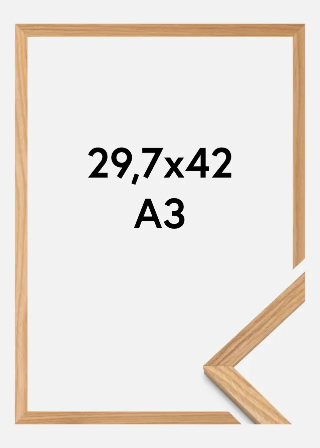 Cadre Chêne massif Verre acrylique 29,7x42 cm (A3)