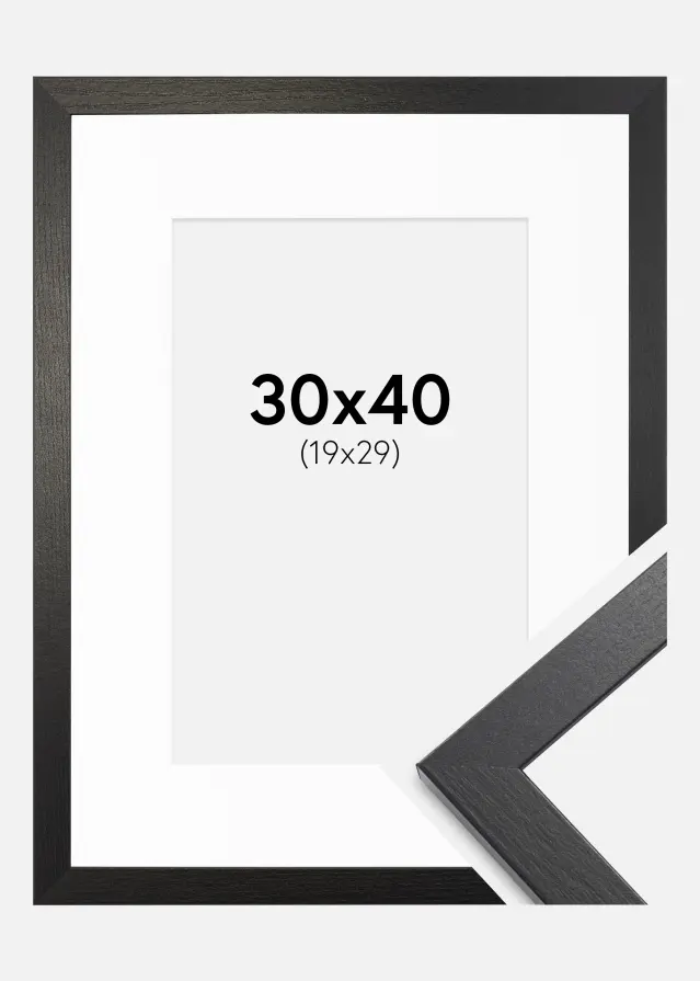 Cadre Stilren Chêne noir 30x40 cm - Passe-partout Blanc 20x30 cm