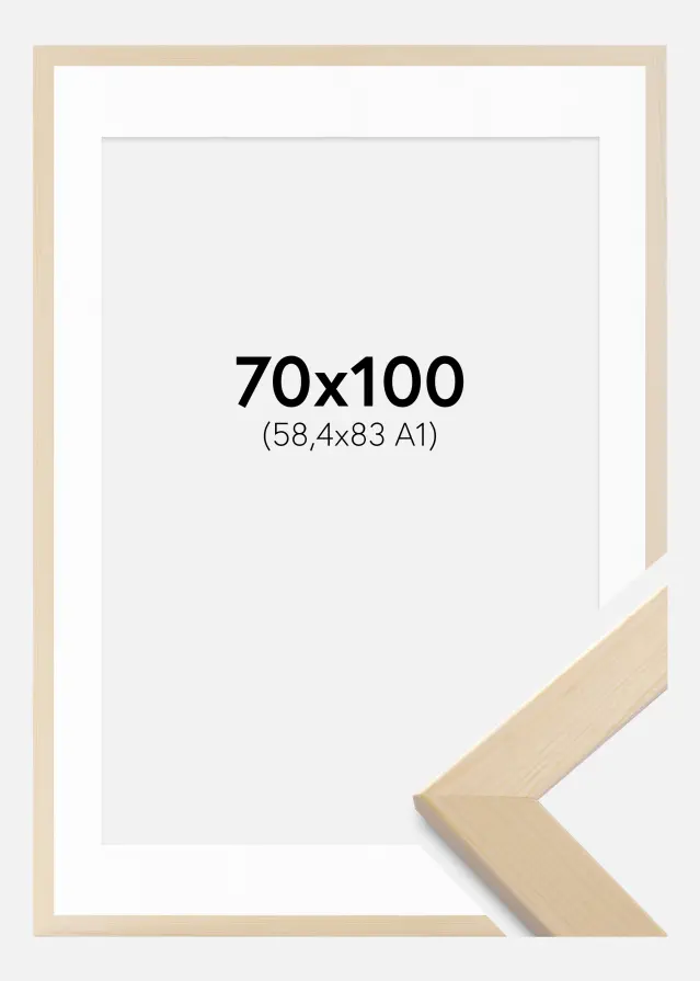 Cadre Trendline Nature 70x100 cm - Passe-partout Blanc 59,4x84 cm