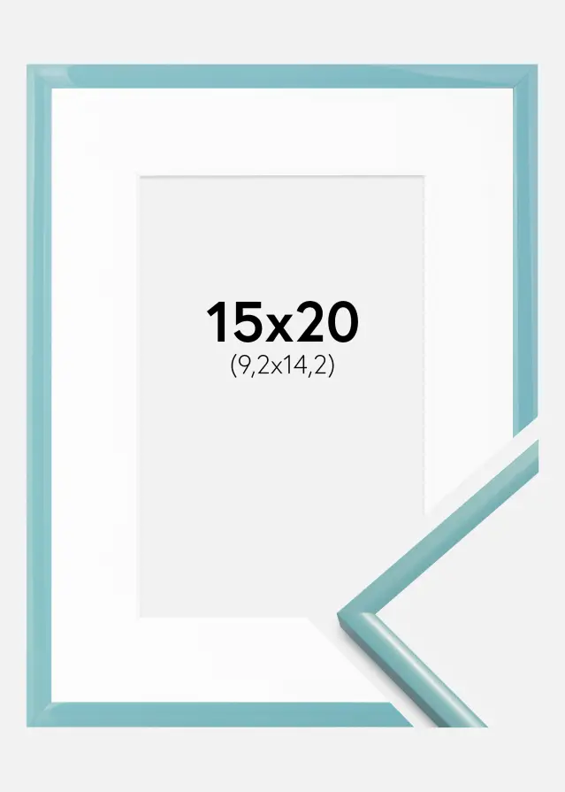 Cadre New Lifestyle Turquoise 15x20 cm - Passe-partout Blanc 4x6 inches