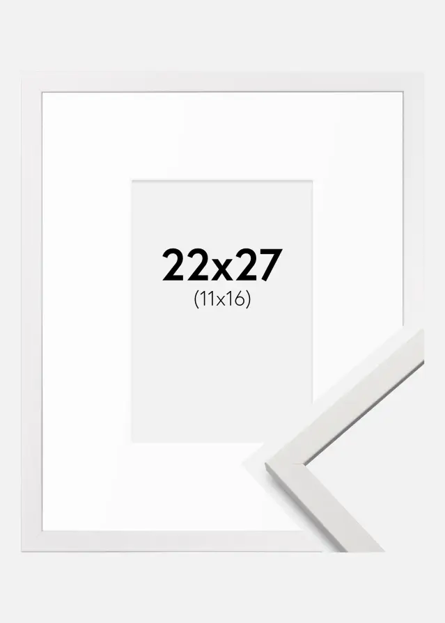 Cadre Edsbyn Blanc 22x27 cm - Passe-partout Blanc 12x17 cm
