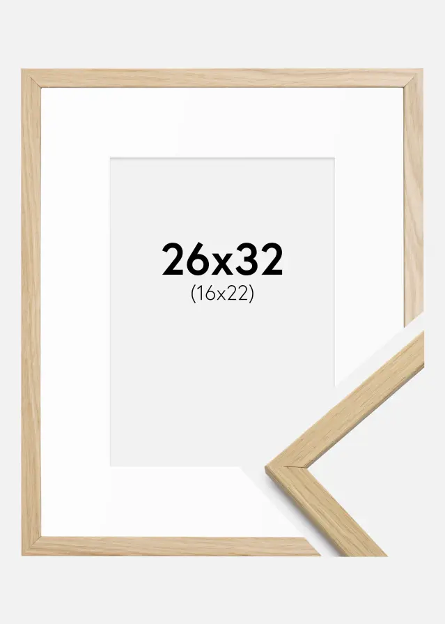 Cadre Edsbyn Chêne 26x32 cm - Passe-partout Blanc 17x23 cm