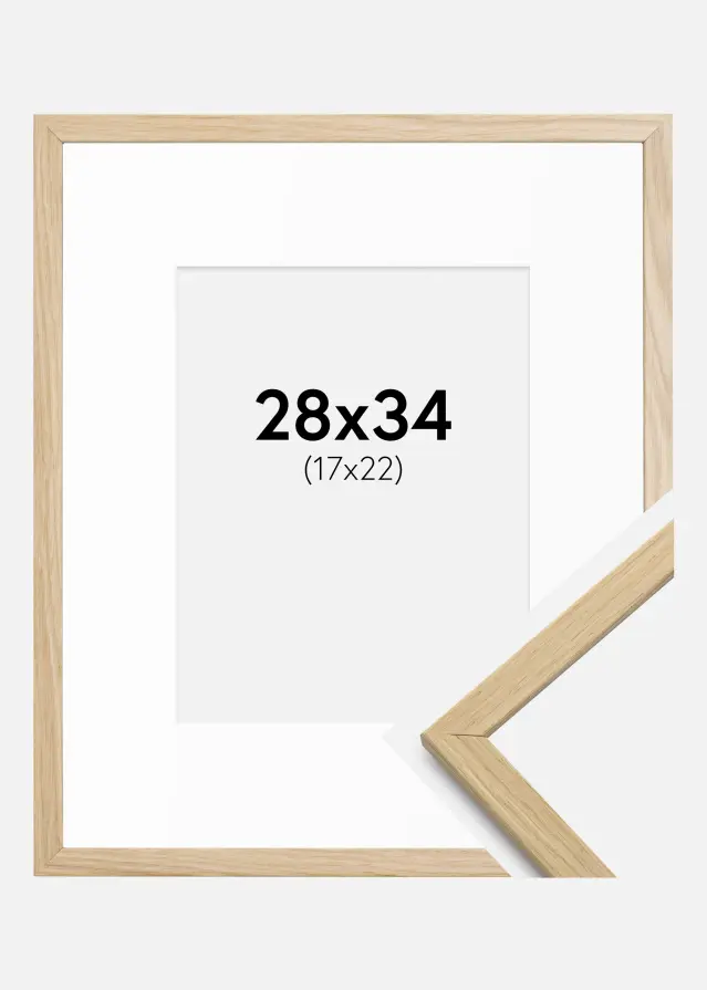 Cadre Edsbyn Chêne 28x34 cm - Passe-partout Blanc 18x23 cm