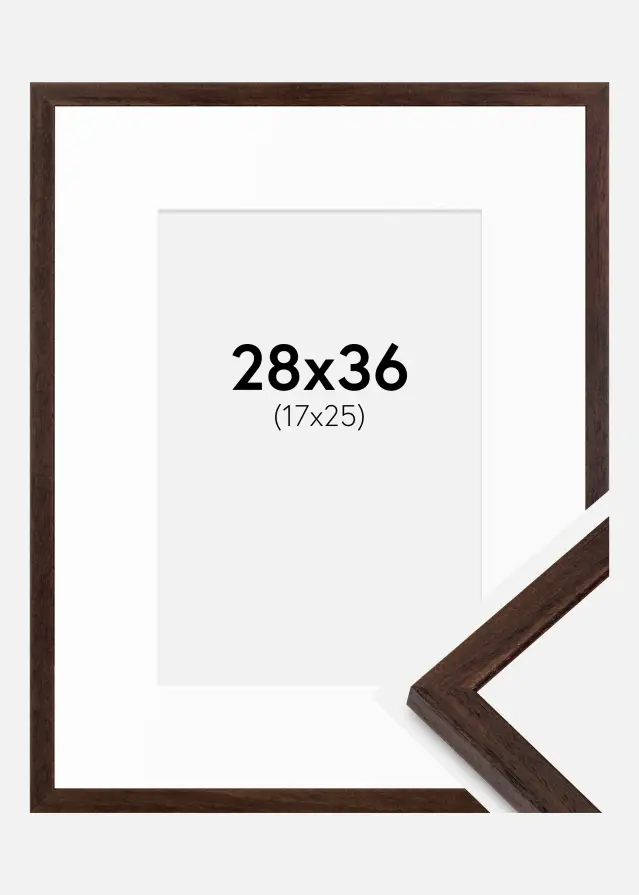 Cadre Edsbyn Noyer 28x36 cm - Passe-partout Blanc 18x26 cm