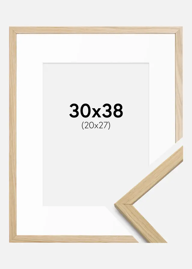 Cadre Edsbyn Chêne 30x38 cm - Passe-partout Blanc 21x28 cm