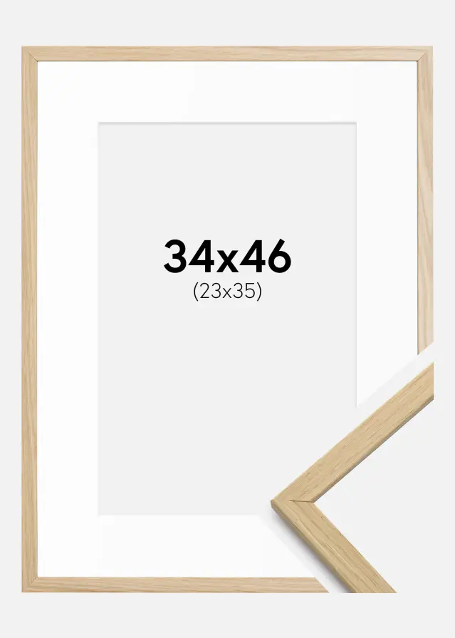 Cadre Edsbyn Chêne 34x46 cm - Passe-partout Blanc 24x36 cm