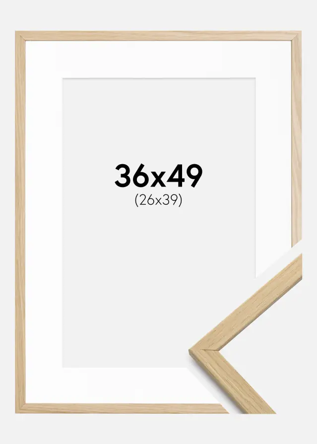 Cadre Edsbyn Chêne 36x49 cm - Passe-partout Blanc 27x40 cm
